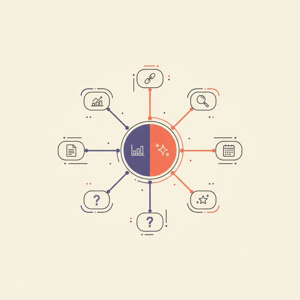 Radial comparison chart showing five signal categories rated for SEO impact vs AEO impact, revealing which signals serve both and which serve only one.