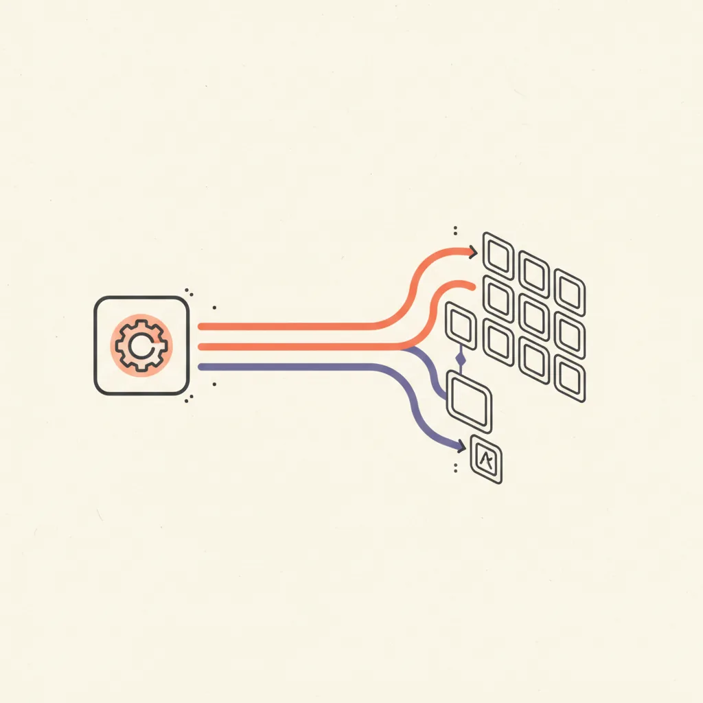Diagram of a multi-model routing pattern for image generation: prompts flow into a router, which sends most jobs to a workhorse model, hero shots to a premium model, and specialty cases to a typography or commercial-safety model.